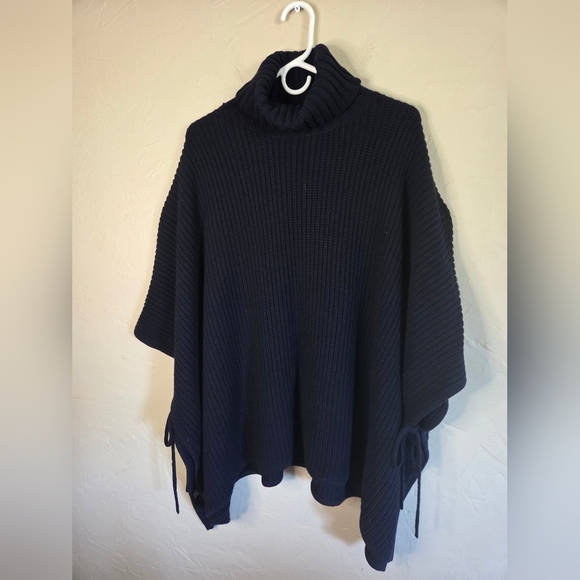 Ann Taylor Loft Navy Turtleneck Poncho Sweater  XSP/SP - Picture 1 of 6